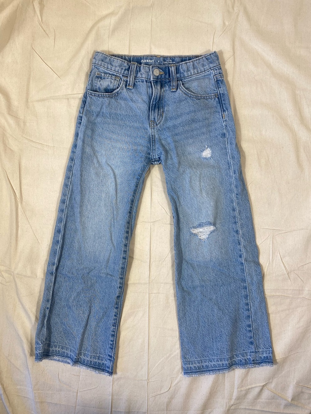 Girls Old Navy Light Blue High Rise Baggy Wide Leg